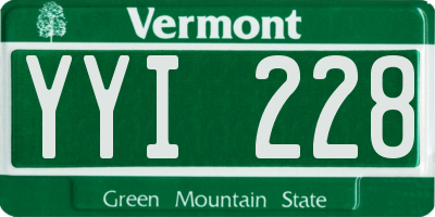 VT license plate YYI228