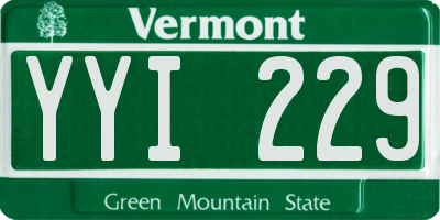 VT license plate YYI229