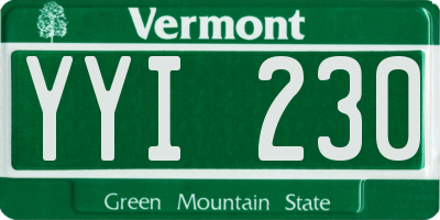 VT license plate YYI230