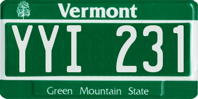 VT license plate YYI231