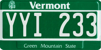 VT license plate YYI233