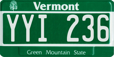 VT license plate YYI236