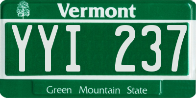 VT license plate YYI237