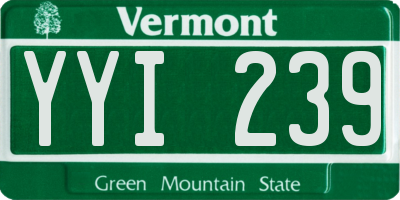 VT license plate YYI239