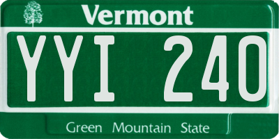 VT license plate YYI240