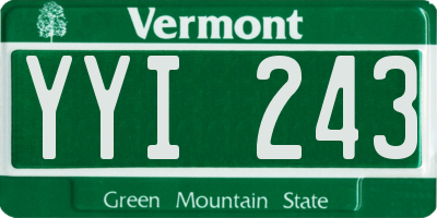 VT license plate YYI243