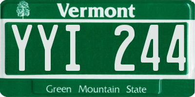VT license plate YYI244