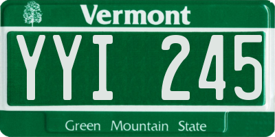 VT license plate YYI245