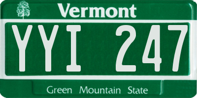 VT license plate YYI247