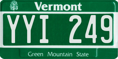 VT license plate YYI249