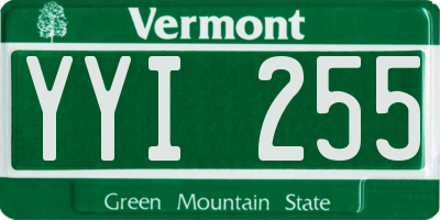 VT license plate YYI255