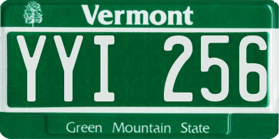 VT license plate YYI256