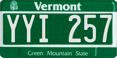VT license plate YYI257