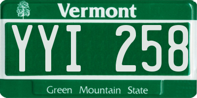 VT license plate YYI258