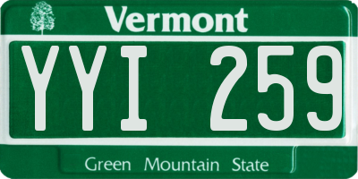 VT license plate YYI259