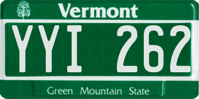 VT license plate YYI262