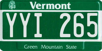 VT license plate YYI265