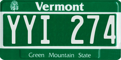 VT license plate YYI274