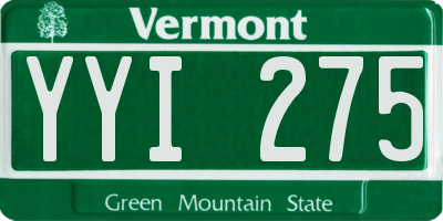 VT license plate YYI275