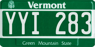 VT license plate YYI283