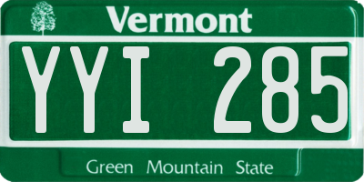 VT license plate YYI285