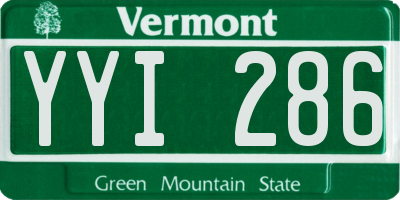 VT license plate YYI286
