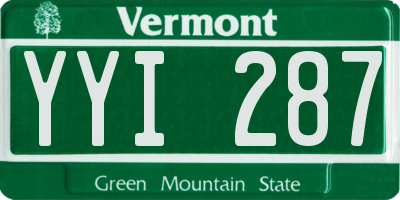 VT license plate YYI287