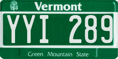 VT license plate YYI289