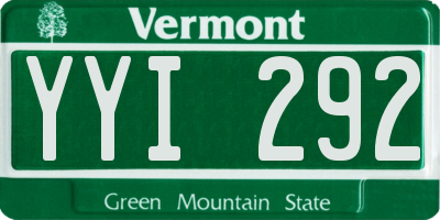 VT license plate YYI292