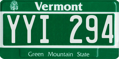 VT license plate YYI294