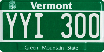 VT license plate YYI300