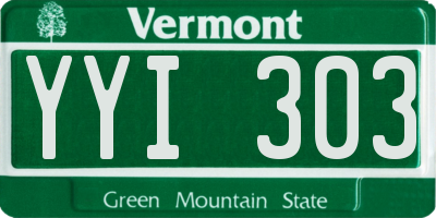 VT license plate YYI303