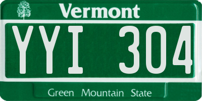 VT license plate YYI304