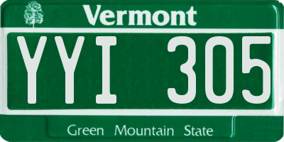 VT license plate YYI305