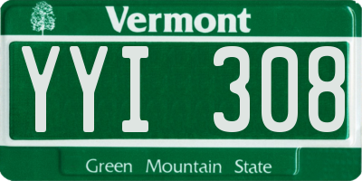 VT license plate YYI308