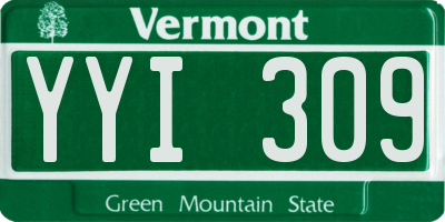 VT license plate YYI309