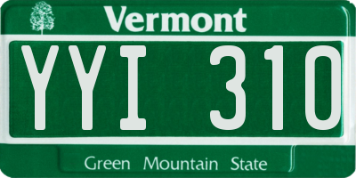 VT license plate YYI310