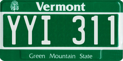 VT license plate YYI311
