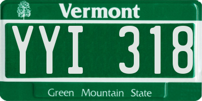 VT license plate YYI318