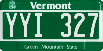 VT license plate YYI327