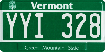 VT license plate YYI328