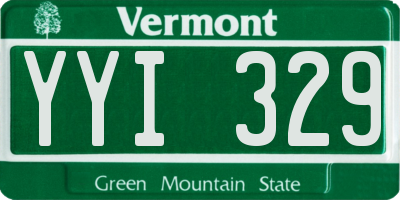 VT license plate YYI329