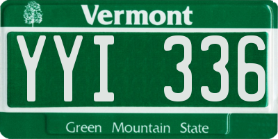 VT license plate YYI336
