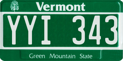 VT license plate YYI343