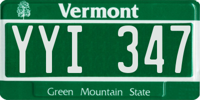 VT license plate YYI347