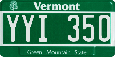 VT license plate YYI350