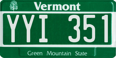 VT license plate YYI351