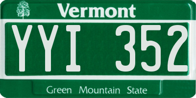 VT license plate YYI352