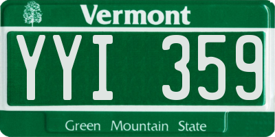 VT license plate YYI359
