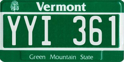 VT license plate YYI361